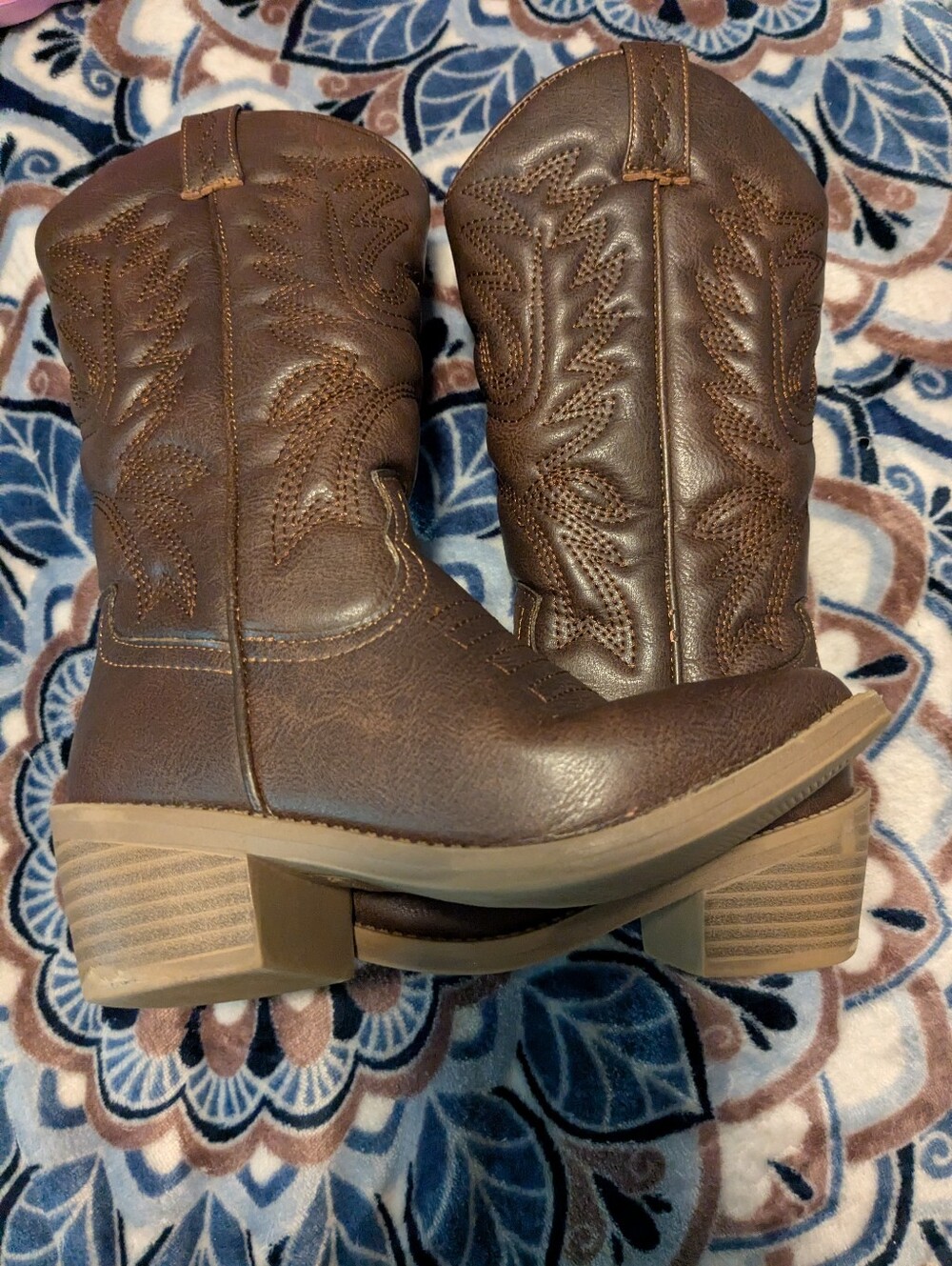 Steve Madden Brown Western-Style Girls Cowboy Boots